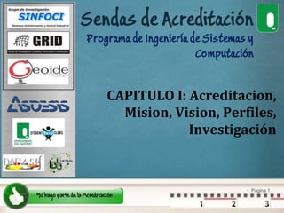 CAPITULO I: Acreditacion, Mision, Vision, Perfiles, Investigación  
