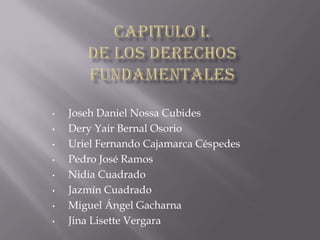 CAPITULO I. DE LOS DERECHOS FUNDAMENTALES ,[object Object]