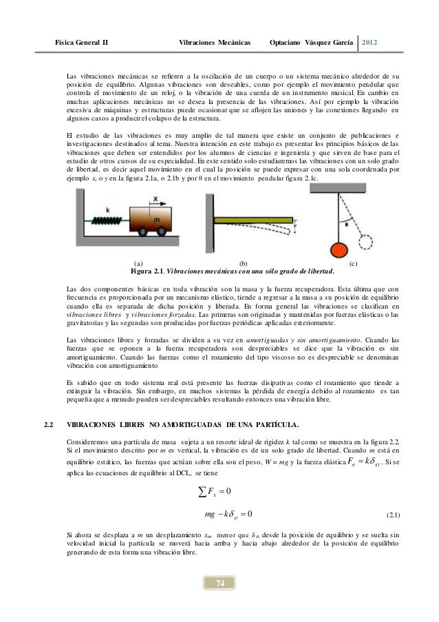 Vibraciones libres de cuerpos rígidos