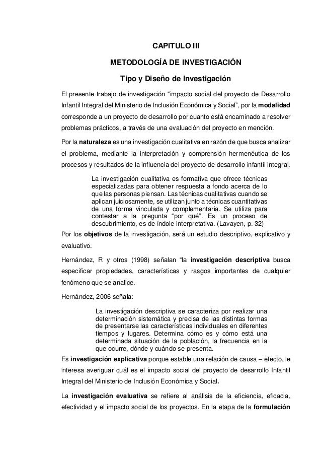 Capitulo Iii Metodologia De Investigacion Ejemplo Pdf