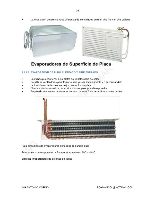 Que es un evaporador en refrigeracion