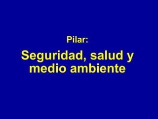 Pilar:

Seguridad, salud y
medio ambiente

 