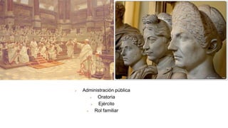    Administración pública
         Oratoria
          Ejército
        Rol familiar
 