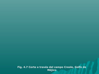 Fig. 4.7 Corte a través del campo Creole, Golfo de 
Méjico 
 
