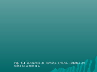 Fig. 4.4 Yacimiento de Parentis, Francia. Isobatas del 
techo de la zona R-1 
 