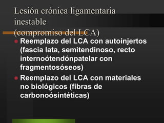 Lesiones osteocondrales.