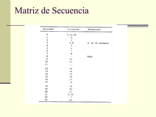 Matriz de Secuencia
 