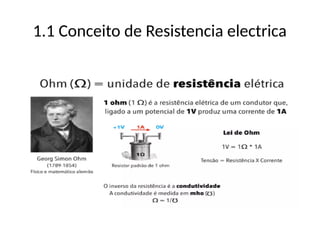 1.1 Conceito de Resistencia electrica
 