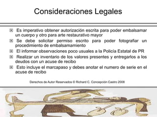 Laboratorio de EmbalsamamientoColores Decorativos Para techos y pisos el color mas recomendado es el beige