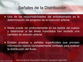 La Solución ArterialDistensión  por GasPresión por Gas: La formación de gas en los órganos huecos de la cavidad abdominal pueden fácilmente resultar en suficiente presión contra los vasos adyacentes como para entorpecer el drenaje y la  distribución.Presión por GasDerechos de Autor Reservados © Richard C. Concepción Castro 2008