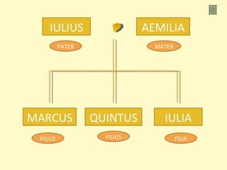 IULIUS AEMILIA PATER MATER QUINTUS MARCUS IULIA FILIA FILIUS FILIUS 