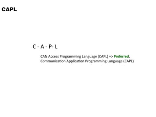 CAPL PPT which Includes Basic to Intermediate level | PPTX
