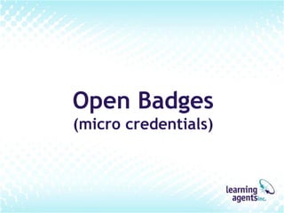 Open Badges
(micro credentials)

 
