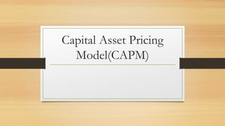 Comprehensive Overview of the Capital Asset Pricing Model (CAPM) and ...