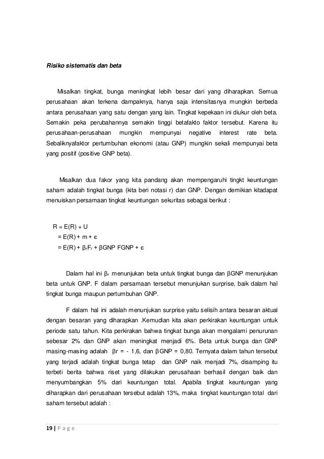 Kelebihan Dan Kekurangan Dari Masing Masing Model Keseimbangan Capm Dan