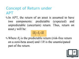 Concept of Return under
APT
62
 