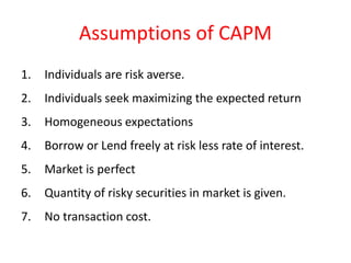 Capm theory.. | PPTX