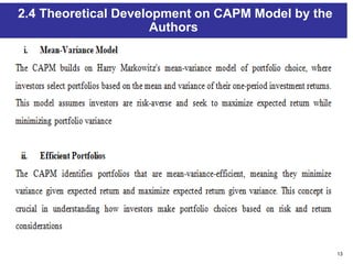13
2.4 Theoretical Development on CAPM Model by the
Authors
 