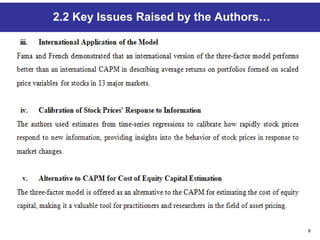 8
2.2 Key Issues Raised by the Authors…
 