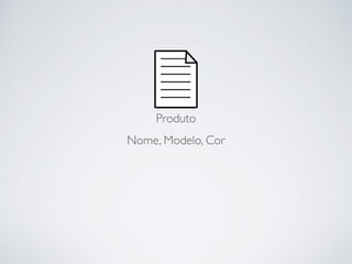 Produto
Nome, Modelo, Cor
 