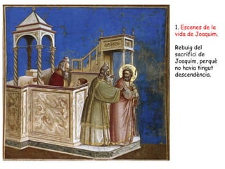1. Escenes de la
vida de Joaquim.

Rebuig del
sacrifici de
Joaquim, perquè
no havia tingut
descendència.
 