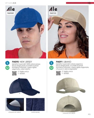 PM090 NEW JERSEY
taglia unica
50/200
berretto 5 pannelli 100% cotone jersey
fascia tergisudore,occhielli ricamati
frontali...