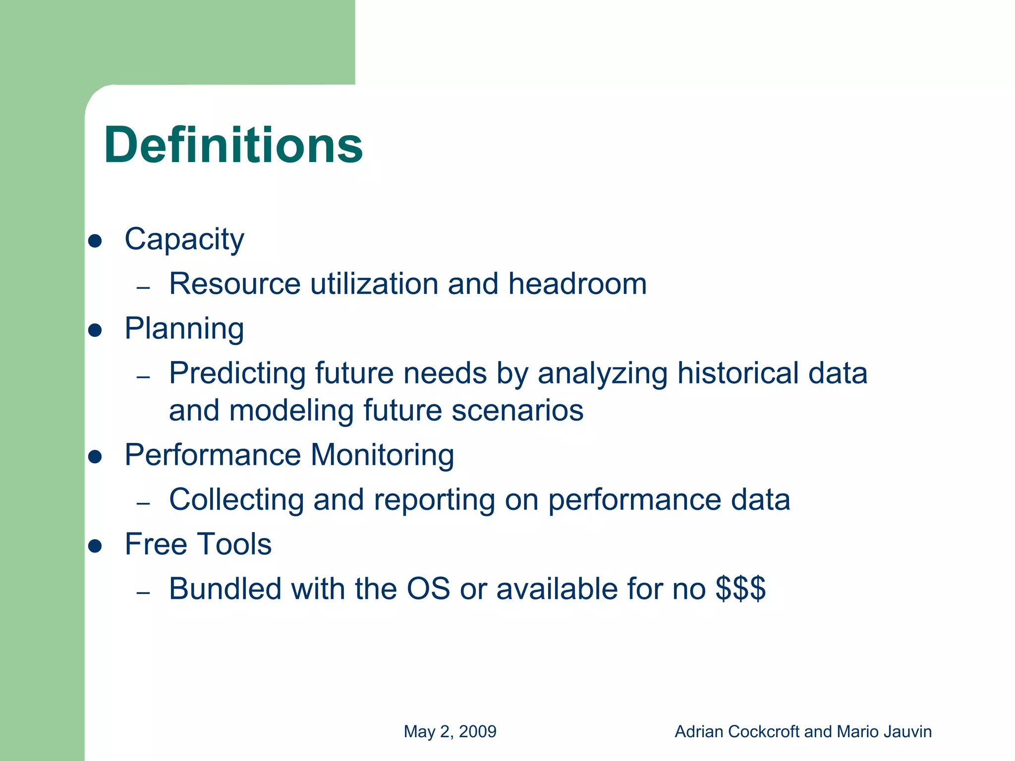 Capacity Planning with Free Tools