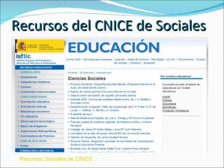 Recursos del CNICE de Sociales Recursos Sociales de CNICE 