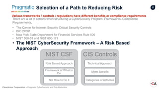 Nist Risk Reduction Approach Basic Maturity Pragmatic CyberSecurity and Risk Reduction | PPTX
