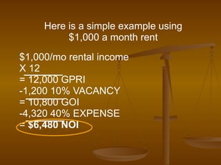 Cap Rate Presentation, How to calculate the rentability of an ...