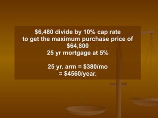 Cap Rate Presentation, How to calculate the rentability of an ...