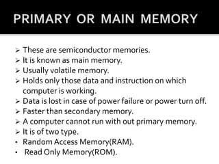 Computer Memory | PPT | Free Download