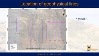 Location of geophysical lines
? 13.5 Km.
 