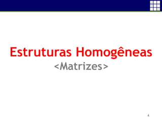 4
Estruturas Homogêneas
<Matrizes>
 