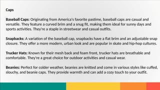 Caps and Hats A Comprehensive Guide.pptx | Women\'s Clothing | Women\'s ...