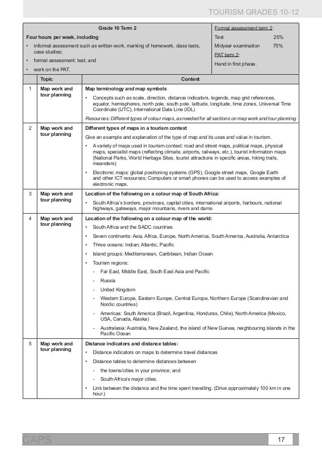 tourism grade 10 assessment