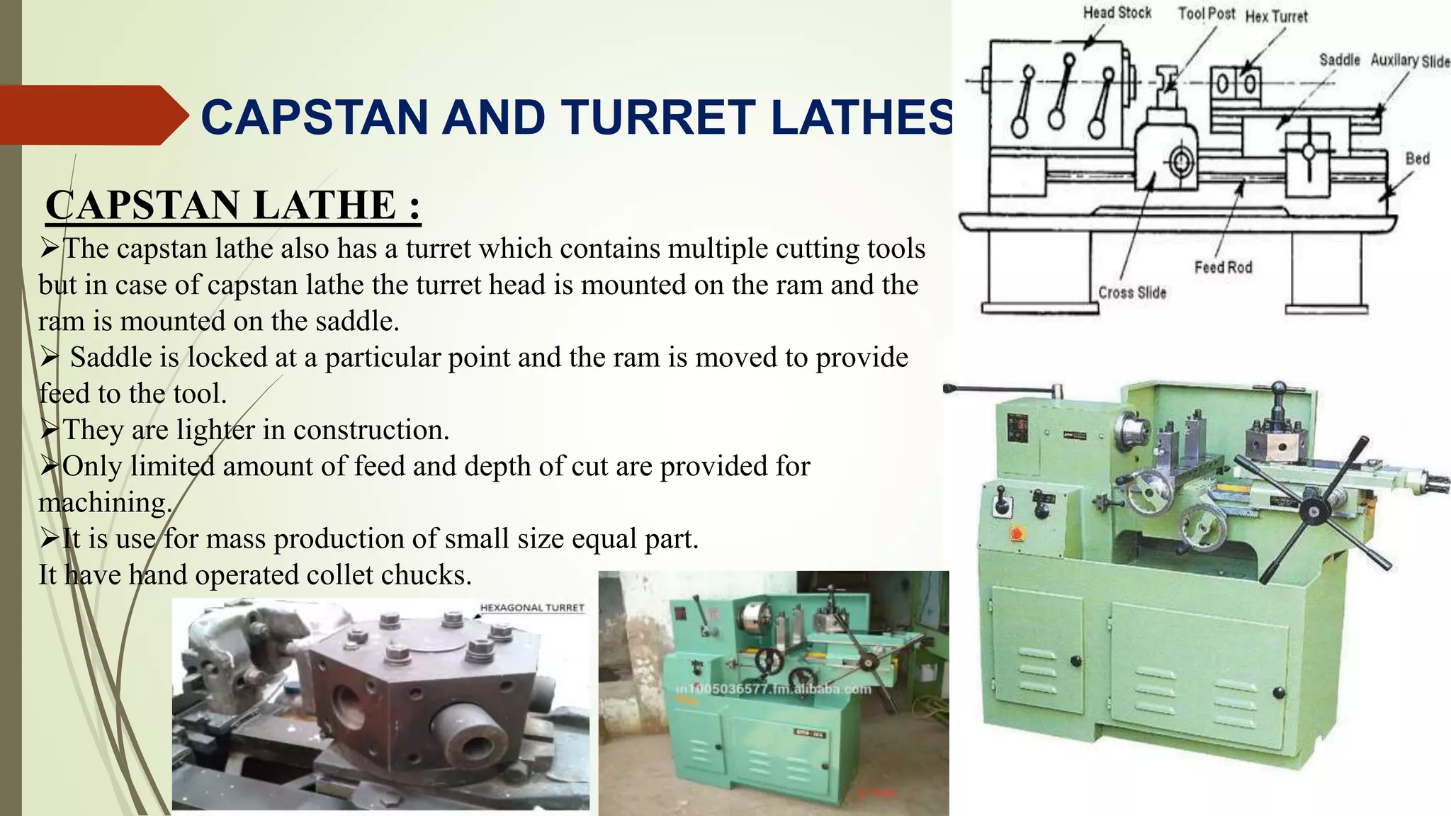 CAPSTAN AND TURRET LATHES AND DIFFERENCES BY POLAYYA CHINTADA PPT