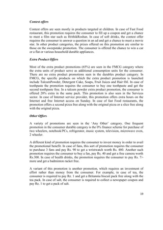 Effect of Sales Promotion on the sale of FMCG products | DOCX