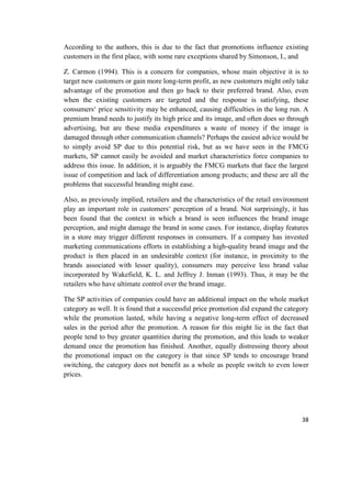 Effect of Sales Promotion on the sale of FMCG products | DOCX