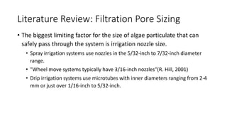 Design of an Algae Filtration Facility | PPTX