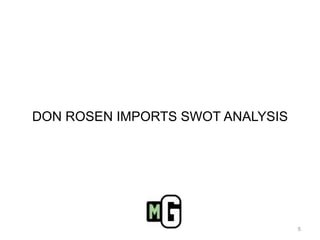 DON ROSEN IMPORTS SWOT ANALYSIS5