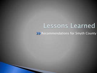 Recommendations for Smyth County
 