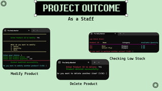 Project Presentation on Super Shop Management System | PDF