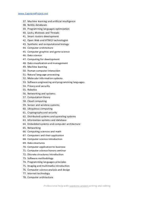 1000+ Free Capstone Project Ideas Titles Topics 2019