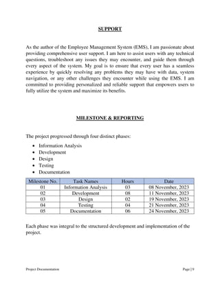 Employee Management System (EMS) Project Documentation | PDF