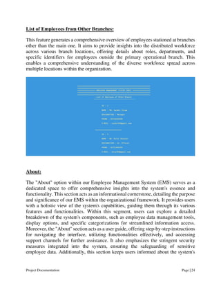 Employee Management System (EMS) Project Documentation | PDF