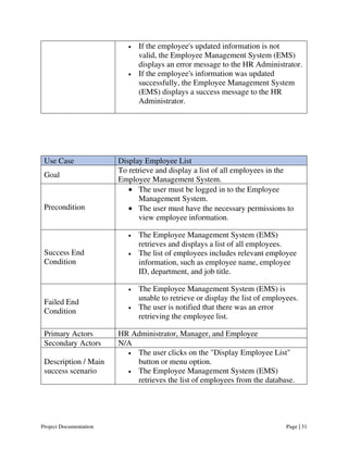 Employee Management System (EMS) Project Documentation | PDF