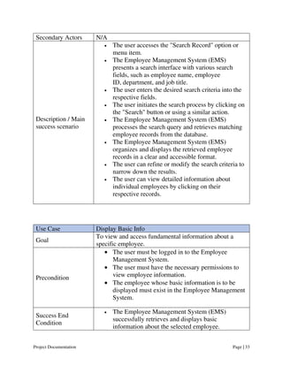 Employee Management System (EMS) Project Documentation | PDF