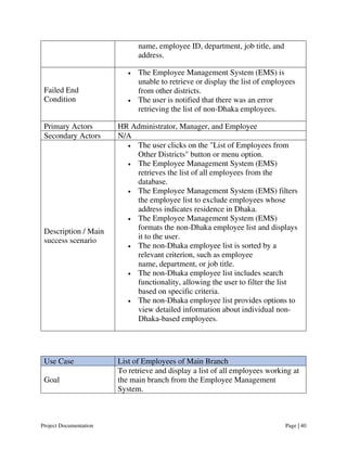 Employee Management System (EMS) Project Documentation | PDF