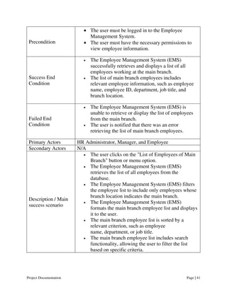 Employee Management System (EMS) Project Documentation | PDF